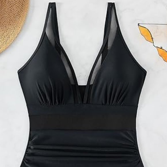 Sexy Mesh Tummy Control Full Coveragel One Piece Bathing Suit for Women - Picture 14 of 14